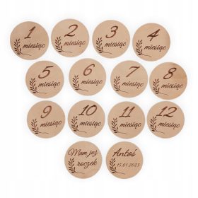 Dječja Drvena Tablica za Fotografije Prvih 12 Mjeseci