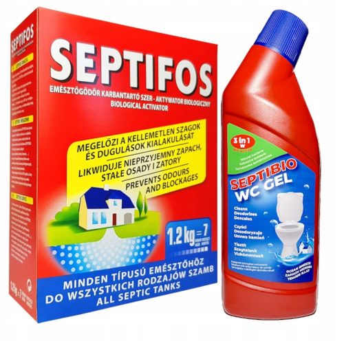 Septifos Aktivator za Septičke Jame 1,2 kg + Gel za WC 750ml Bakterije za Septičku Jamu