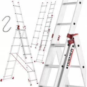 Alve ljestve 5,1 m aluminijske 3 x 7 do 150 kg