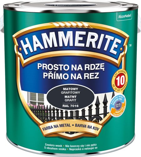Hammerite Grafit Prosto Na Rdžu Boja Za Metal, 2,5L