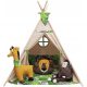 ator za djecu Izabell Urban Jungle Tipi - Kvalitetan dječji šator za kreativnu igru i uživanje u sigurnom okruženju. Izrađen od 100% pamučne tkanine s certifikatom Oeko-tex i polarom minky. Šator se s