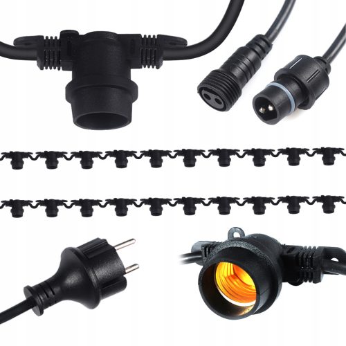 Vrtne girlande LED svjetiljke 10m + 20x E27 žarulja