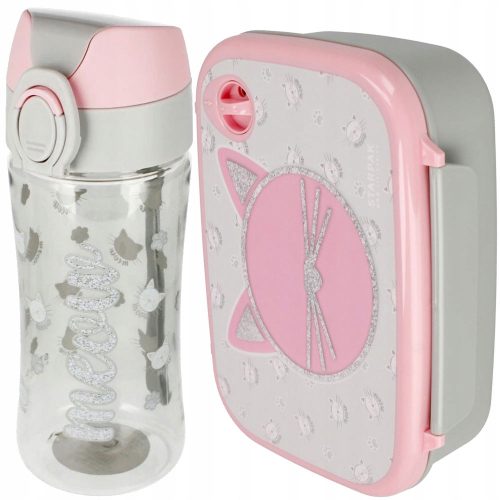 ZESTAW ZA DORUČAK STARPAK BOCA ZA VODU 420 ML + LUNCH BOX CAT CAT