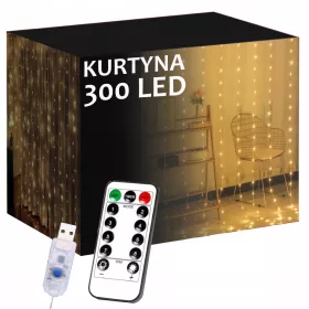 Festive LED Christmas Curtain 3x3m 300 Lights - Strong