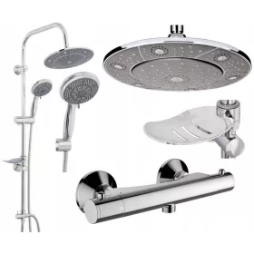   Invena Slim kromirana slavina za tuš + Invena Socho nadgradni tuš set