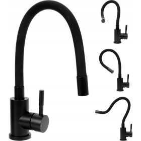 Fala Black Fleksibilna samostojeća kuhinjska slavina, crna
