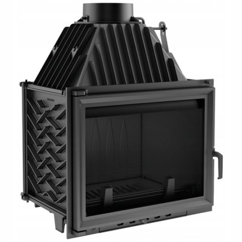 Zračni kamin od lijevanog željeza Kratki ZUZIA 15 kW crni + dovod zraka fi 100 mm za umetke od lijevanog željeza Kratki