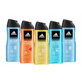   Adidas Muški Set 3u1 Gel za Tuširanje za Tijelo, Kosu i Lice, 400ml x 5