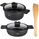 Valdinox Expert Premium 24 cm Garnek i Patelnia Set, Czarny, Indukcja, Piekarnik