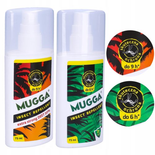  Mugga Deet sprej protiv komaraca i krpelja 50% 75 ml + Mugga sprej protiv insekata 75 ml 104 g