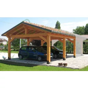   Pergola ANTIGA - Velika i elegantna nadstrešnica za automobile od drveta, idealna i kao atraktivna terasa ili vrt. Dimenzije osnove 520x600 cm, cijela konstrukcija izrađena od kvalitetnog, struganog i