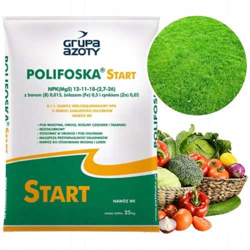 Grupa Azoty Polifoska Start NPK 12/11/18 25 kg - Gnojivo za trawnike i vrtove