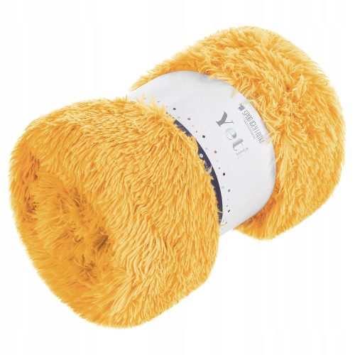 Pled Yeti od poliestera 200 cm x 220 cm - Mustard Yellow