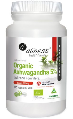 Ashwagandha KSM-66 Organski Ekstrakt 200 mg - 100 Kapsula
