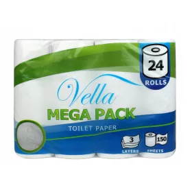 Toaletni papir VELLA MEGA PACK 24 rolke, 3 sloja