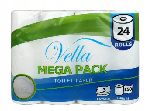Toaletni papir VELLA MEGA PACK 24 rolke, 3 sloja