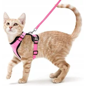 Nepritisni ogrtač za mačke i pse s ružičastom uzicom