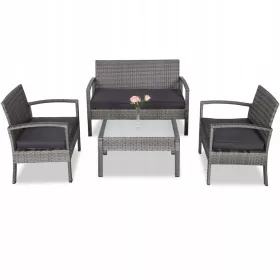   Set vrtnog namještaja - Set vrtnog namještaja Casaria siva / antracit, 7 komada