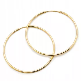   Zlatom okovane naušnice od srebra 925, elegantni krugovi, 50 mm
