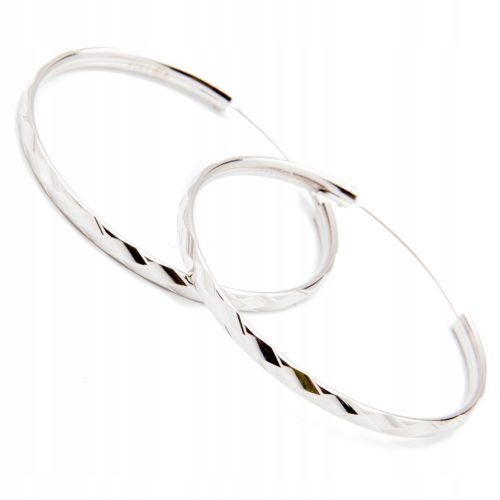Srebrni naušnice 925 sa dijamantnim kolutovima, 29 mm