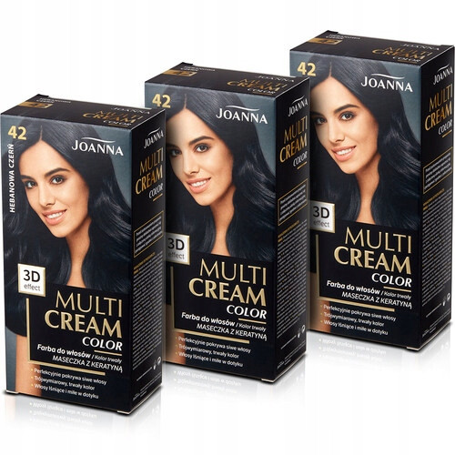 Crno je najnovija boja za kosu iz kolekcije Joanna Multi Cream 3x. Ova inovativna farba za kosu pruža intenzivan i dugotrajan kolor s 3D efektom, stvarajući višedimenzionalni izgled vaše frizure. Zahv