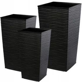    Kadax posuda za cvijeće 29 cm x 29 x 57 cm promjer 29 cm plastična crna
