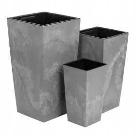    Lonac za cvijeće u boci 17 cm x 17 x 32,5 cm plastične nijanse sive i srebrne
