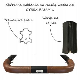    Kožna navlaka za ručku za kolica Cybex Priam 1, verzija s patentnim zatvaračem