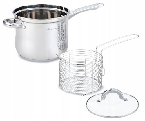 GARNEK ZA PRŽENJE POMFRITA KAMILLE KM-5852 SREBRNI 3,5 L