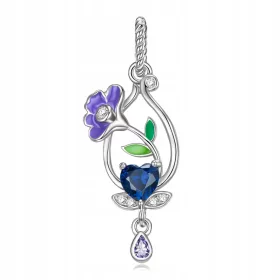    Privjesak za rođendanski privjesak Flower Petunia, srebro 925