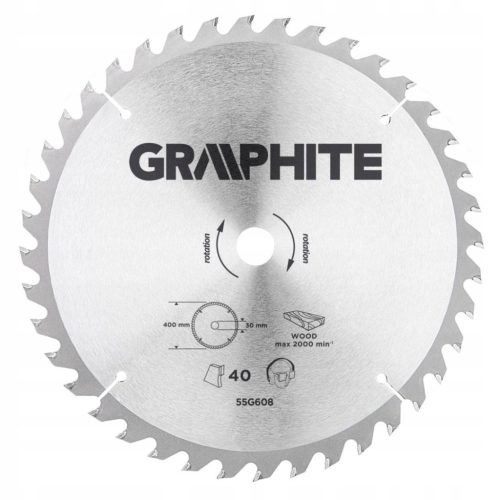 Tarcza za rezanje drva GRAPHITE 55H608 400x30 mm 40 zuba