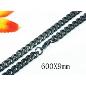 Muški lanac od debelog oklopa od crnog čelika 316L, 60 cm