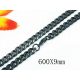 Muški lanac od debelog oklopa od crnog čelika 316L, 60 cm
