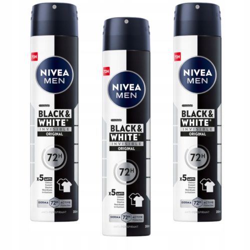  Nivea Men Black White 200 ml x 3 antiperspiranta