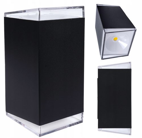 SuperLED crna vrtna zidna svjetiljka, 2x 7W LED