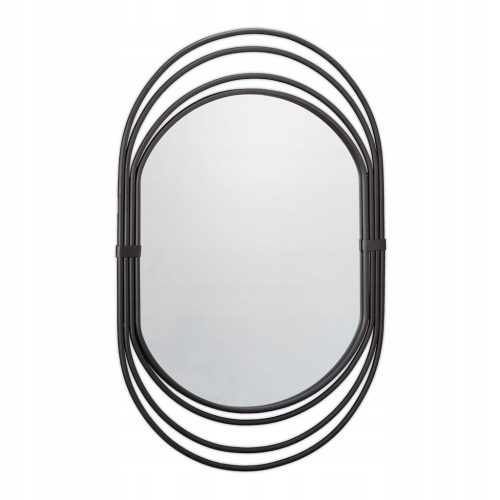  OVALNO LOFT ZIDNO OGLEDALO, CRNI OKVIR 77x52cm