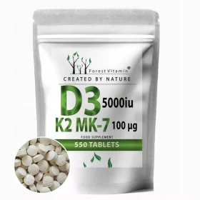   Forest Vitamin® Vitamin D3 5000 IU i K2 MK-7 100 µg - 550 Tableta