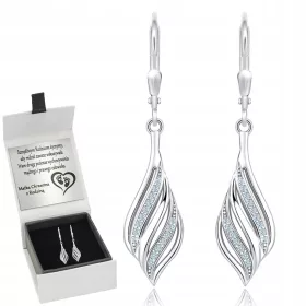 925 Srebrni viseći naušnice Rodinirano GRAVIRANJE