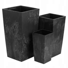 Boca saksija 29,5 cm x 29,5 x 55 cm, plastična, crna