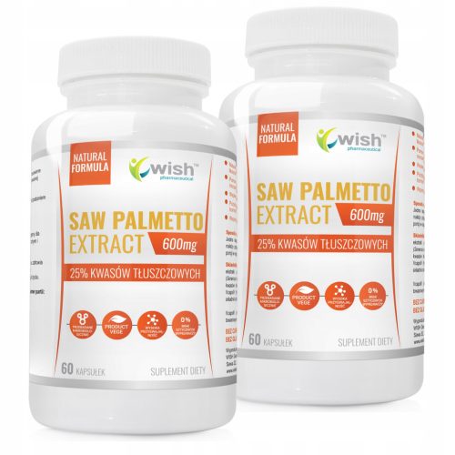Saw Palmetto 600mg - Kapsule palme sabałowe WISH Pharmaceutical®