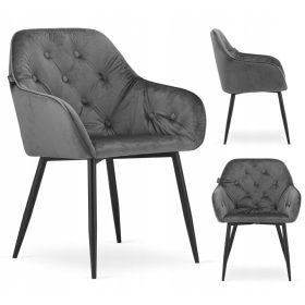 Stolica Muf-Art Lux, velur, nijanse sive, 1 kom.