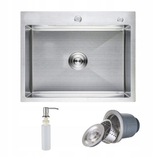 Visokokvalitetni sudoper HADI s jednom komorom od nehrđajućeg čelika Visokokvalitetni sudoper dimenzija 58x45 cm u satin inox čeliku s dodatnim dozatorom. Ovaj 
