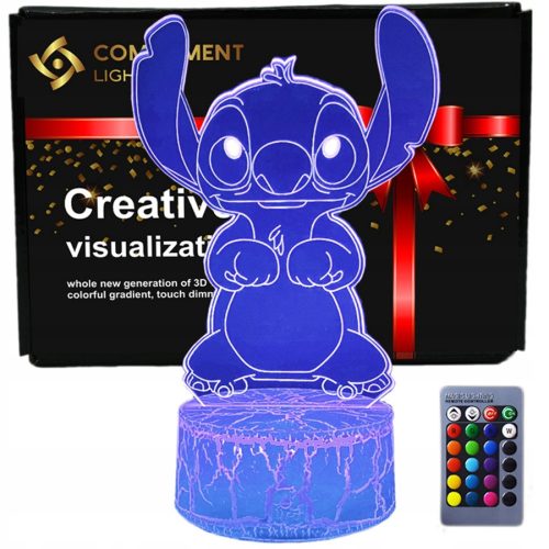 3D LED USB noćna lampa Lilo i Stitch s daljinskim upravljačem