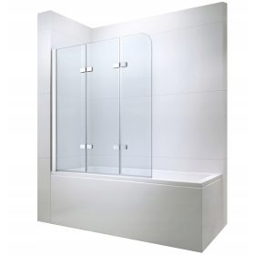 Paravan za kadu Inea trodijelni 120 x 140 cm proziran