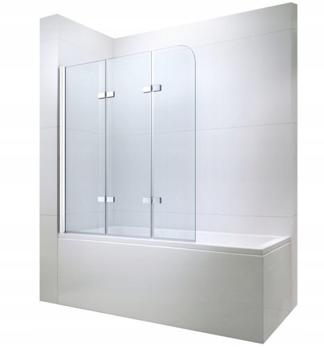 Paravan za kadu Inea trodijelni 120 x 140 cm proziran