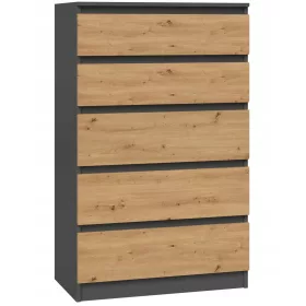    TopEshop komoda 9789085421030 70 x 40 x 109,5 cm antracit mat