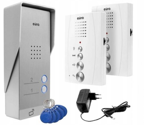 Dvoobiteljski portafon Eura ADP-62A3 sa hands-free čitačem i RFID privjescima