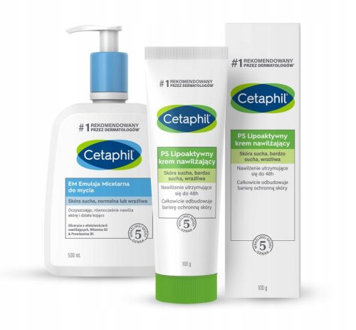 Cetaphil Set za Njegu Kože: Micelarna Emulzija i Lipoaktivna Krema