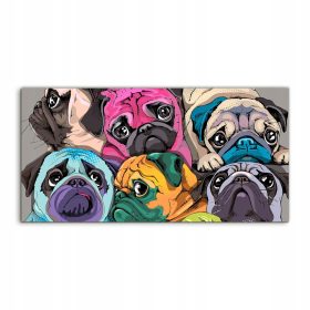 Fotografija Portret Mops Psi 100x50