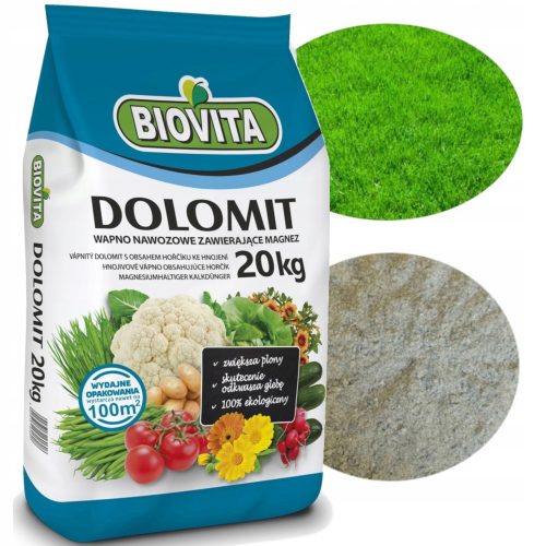 Organsko gnojivo Dolomit 20kg Biovita s magnezijem za travnjak